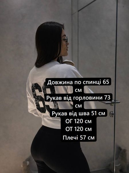 Жіночий лонгслів оверсайз з малюнком на спині р4943-370 фото