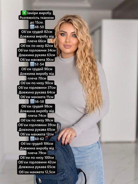 Жіночий базовий гольф з довгим рукавом та високою горловиною г767-048 фото
