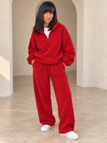 Жіночий теплий костюм з Polar Fleece з кофтою та широкими штанами р852-115 фото